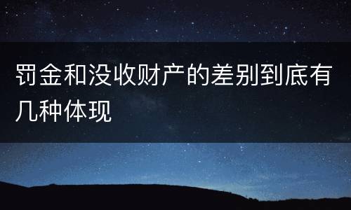 罚金和没收财产的差别到底有几种体现