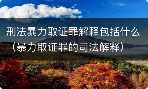 刑法暴力取证罪解释包括什么（暴力取证罪的司法解释）