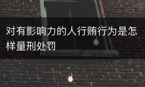 对有影响力的人行贿行为是怎样量刑处罚