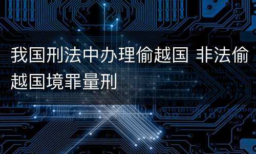我国刑法中办理偷越国 非法偷越国境罪量刑