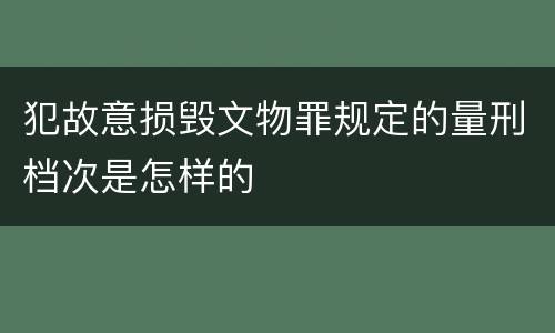犯故意损毁文物罪规定的量刑档次是怎样的