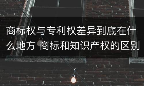 商标权与专利权差异到底在什么地方 商标和知识产权的区别