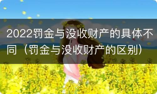 2022罚金与没收财产的具体不同（罚金与没收财产的区别）