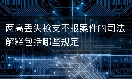 两高丢失枪支不报案件的司法解释包括哪些规定