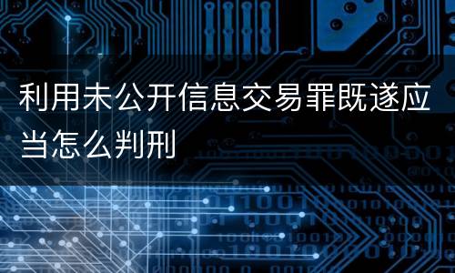 利用未公开信息交易罪既遂应当怎么判刑