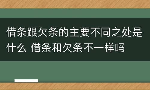 借条跟欠条的主要不同之处是什么 借条和欠条不一样吗