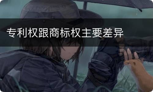 专利权跟商标权主要差异