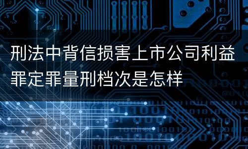 刑法中背信损害上市公司利益罪定罪量刑档次是怎样