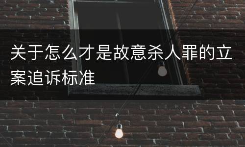 关于怎么才是故意杀人罪的立案追诉标准