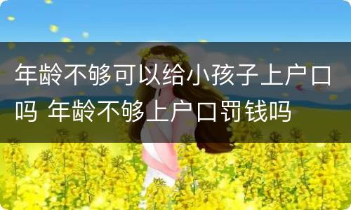 年龄不够可以给小孩子上户口吗 年龄不够上户口罚钱吗