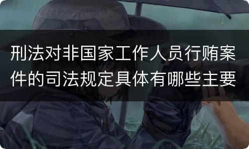 刑法对非国家工作人员行贿案件的司法规定具体有哪些主要内容