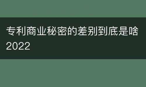 专利商业秘密的差别到底是啥2022