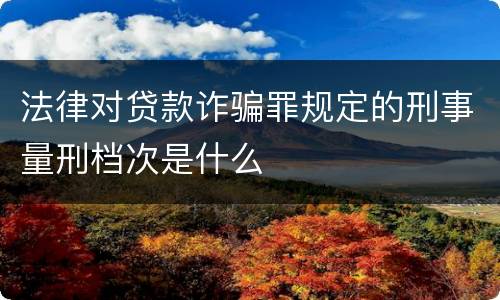 法律对贷款诈骗罪规定的刑事量刑档次是什么