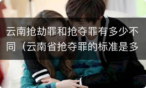 云南抢劫罪和抢夺罪有多少不同（云南省抢夺罪的标准是多少?）