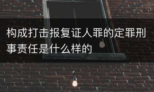 构成打击报复证人罪的定罪刑事责任是什么样的