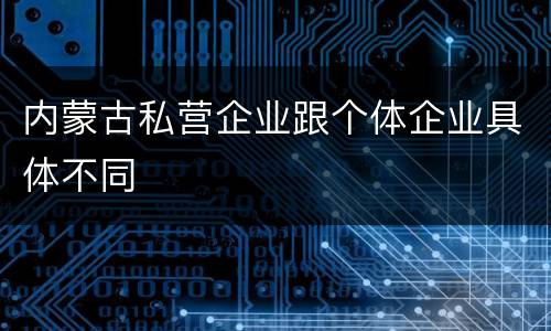 内蒙古私营企业跟个体企业具体不同