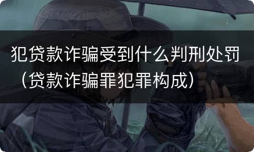 犯贷款诈骗受到什么判刑处罚（贷款诈骗罪犯罪构成）