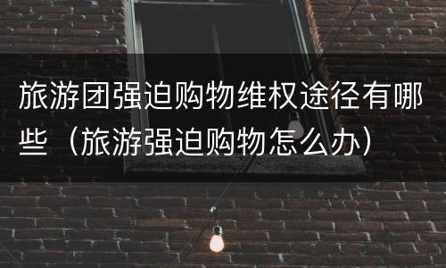 旅游团强迫购物维权途径有哪些（旅游强迫购物怎么办）