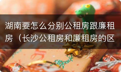 湖南要怎么分别公租房跟廉租房（长沙公租房和廉租房的区别）
