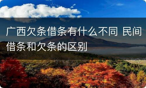广西欠条借条有什么不同 民间借条和欠条的区别