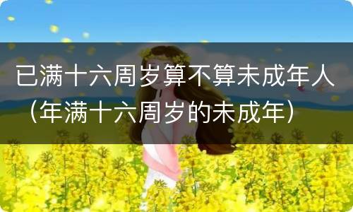 已满十六周岁算不算未成年人（年满十六周岁的未成年）