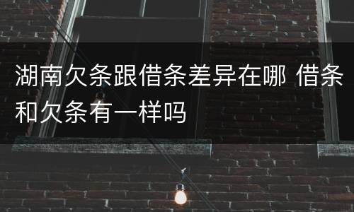湖南欠条跟借条差异在哪 借条和欠条有一样吗
