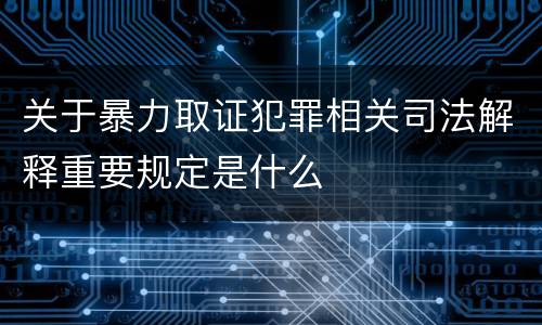 关于暴力取证犯罪相关司法解释重要规定是什么
