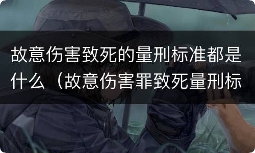 故意伤害致死的量刑标准都是什么（故意伤害罪致死量刑标准）
