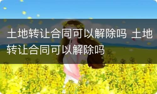 土地转让合同可以解除吗 土地转让合同可以解除吗