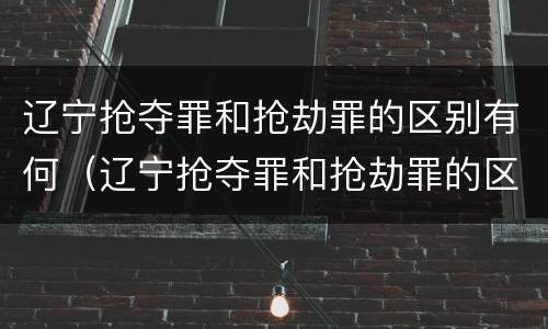 辽宁抢夺罪和抢劫罪的区别有何（辽宁抢夺罪和抢劫罪的区别有何关系）