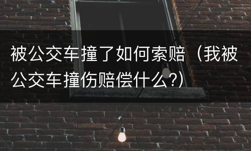 被公交车撞了如何索赔（我被公交车撞伤赔偿什么?）