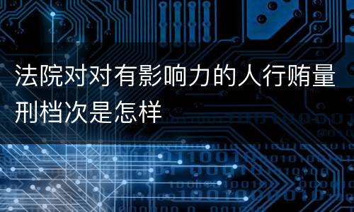 法院对对有影响力的人行贿量刑档次是怎样