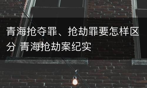 青海抢夺罪、抢劫罪要怎样区分 青海抢劫案纪实