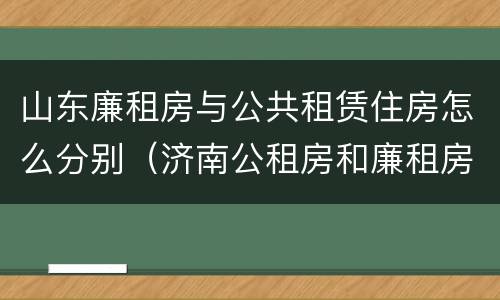 山东廉租房与公共租赁住房怎么分别（济南公租房和廉租房的区别）