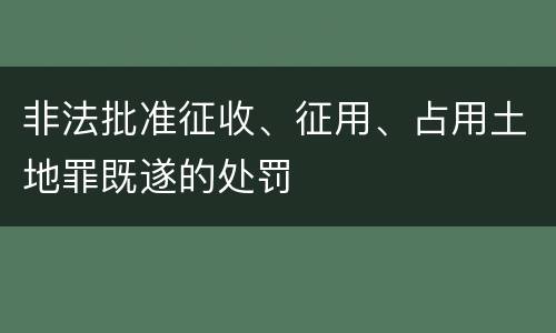 非法批准征收、征用、占用土地罪既遂的处罚