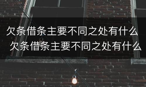 欠条借条主要不同之处有什么 欠条借条主要不同之处有什么不一样