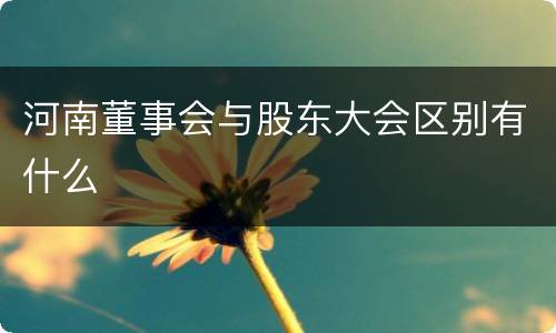 河南董事会与股东大会区别有什么