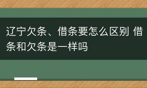辽宁欠条、借条要怎么区别 借条和欠条是一样吗