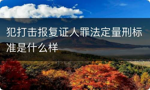 犯打击报复证人罪法定量刑标准是什么样