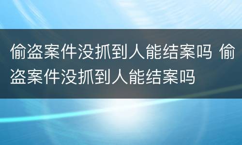 偷盗案件没抓到人能结案吗 偷盗案件没抓到人能结案吗
