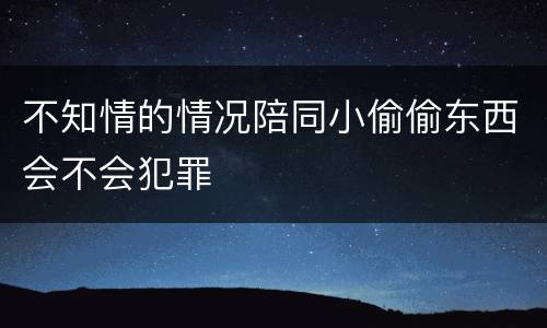 不知情的情况陪同小偷偷东西会不会犯罪