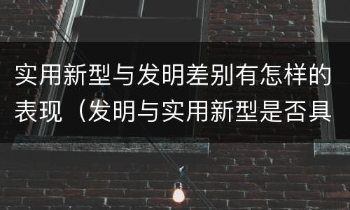 实用新型与发明差别有怎样的表现（发明与实用新型是否具有实用性）