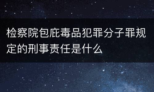 检察院包庇毒品犯罪分子罪规定的刑事责任是什么