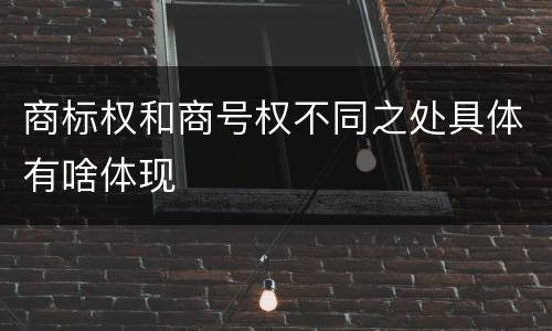 商标权和商号权不同之处具体有啥体现