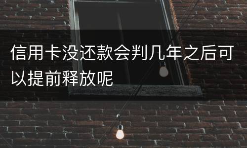 信用卡没还款会判几年之后可以提前释放呢