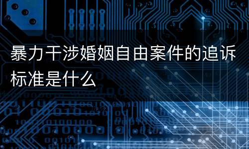 暴力干涉婚姻自由案件的追诉标准是什么
