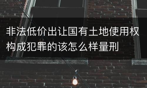非法低价出让国有土地使用权构成犯罪的该怎么样量刑