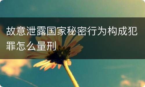 故意泄露国家秘密行为构成犯罪怎么量刑