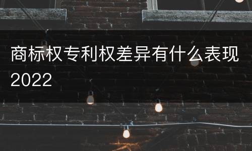 商标权专利权差异有什么表现2022