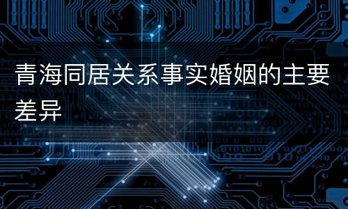青海同居关系事实婚姻的主要差异
